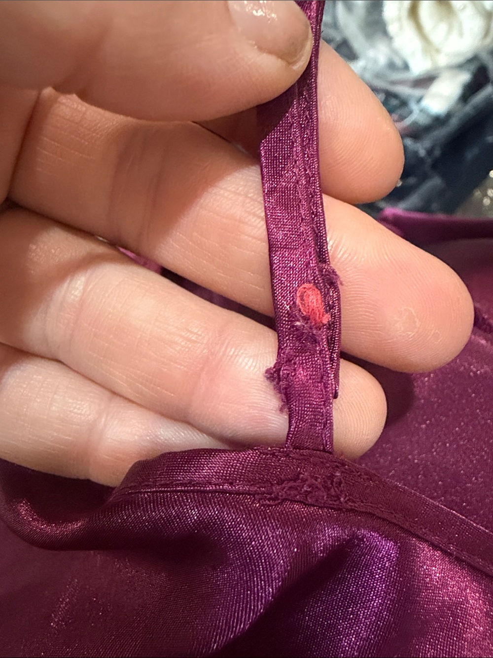 Vintage La Senza Burgundy BabyDoll Satin Chemise Mini Slip Dress Small/ party - Picture 6 of 6